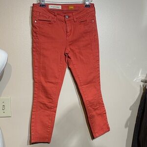 Pilcro and the Letterpress Vibrant orange ankle Jeans